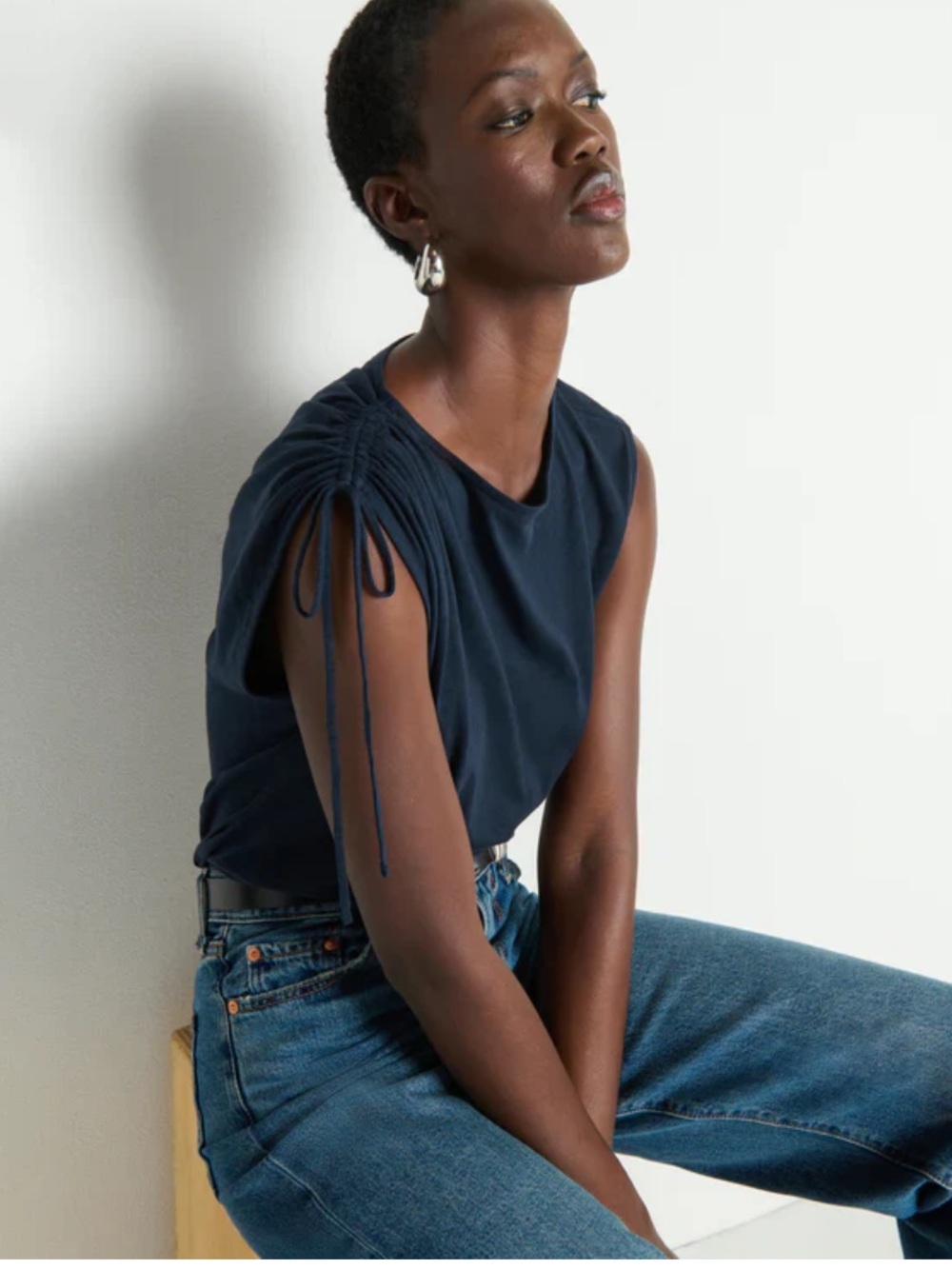 Julie Shoulder Tie Top in Night Sky NWT - Picture 3 of 5